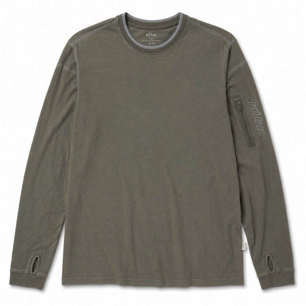 Kuhl Wildfibre Mens Medium Olive Long Sleeve Shirt Organic Cotton Outdoor Hiking